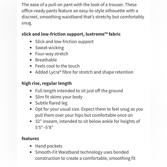 Lululemon Smooth Fit Pull On High Rise Pant - Picture 15 of 15